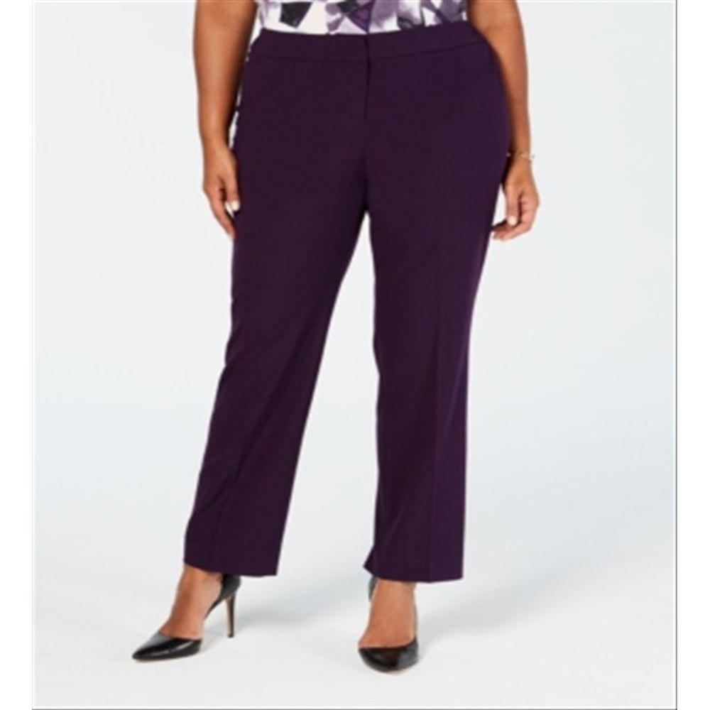 Nine West Women's Stretch Low Rise Trouser Pants Purple Size 22W